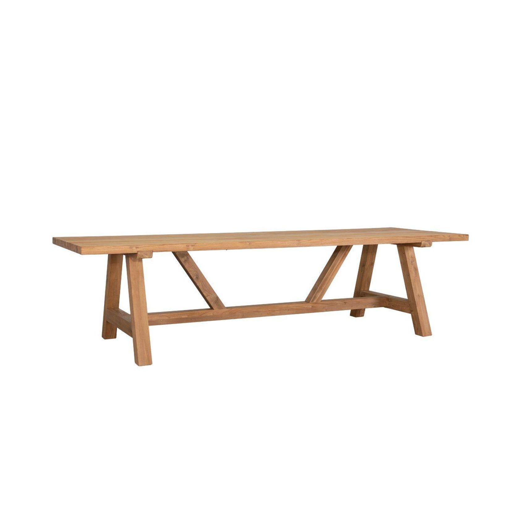 Stalwart Teak Trestle Dining Table 250cm gallery detail image