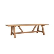 Stalwart Teak Trestle Dining Table 250cm gallery detail image
