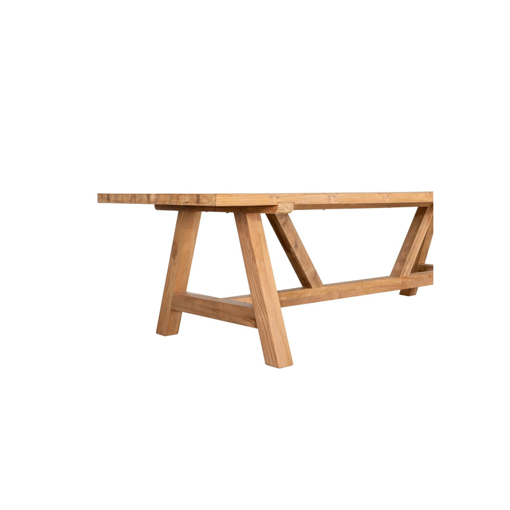 Stalwart Teak Trestle Dining Table 250cm gallery detail image