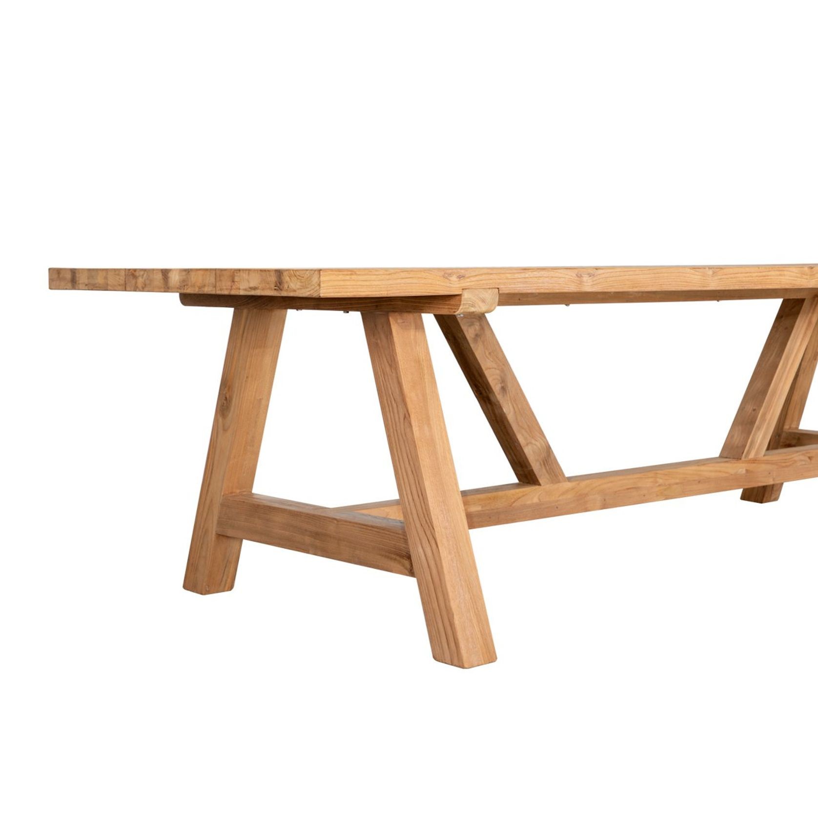 Stalwart Teak Trestle Dining Table 250cm gallery detail image