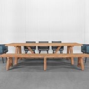 Stalwart Teak Trestle Dining Table 300cm gallery detail image