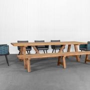 Stalwart Teak Trestle Dining Table 300cm gallery detail image