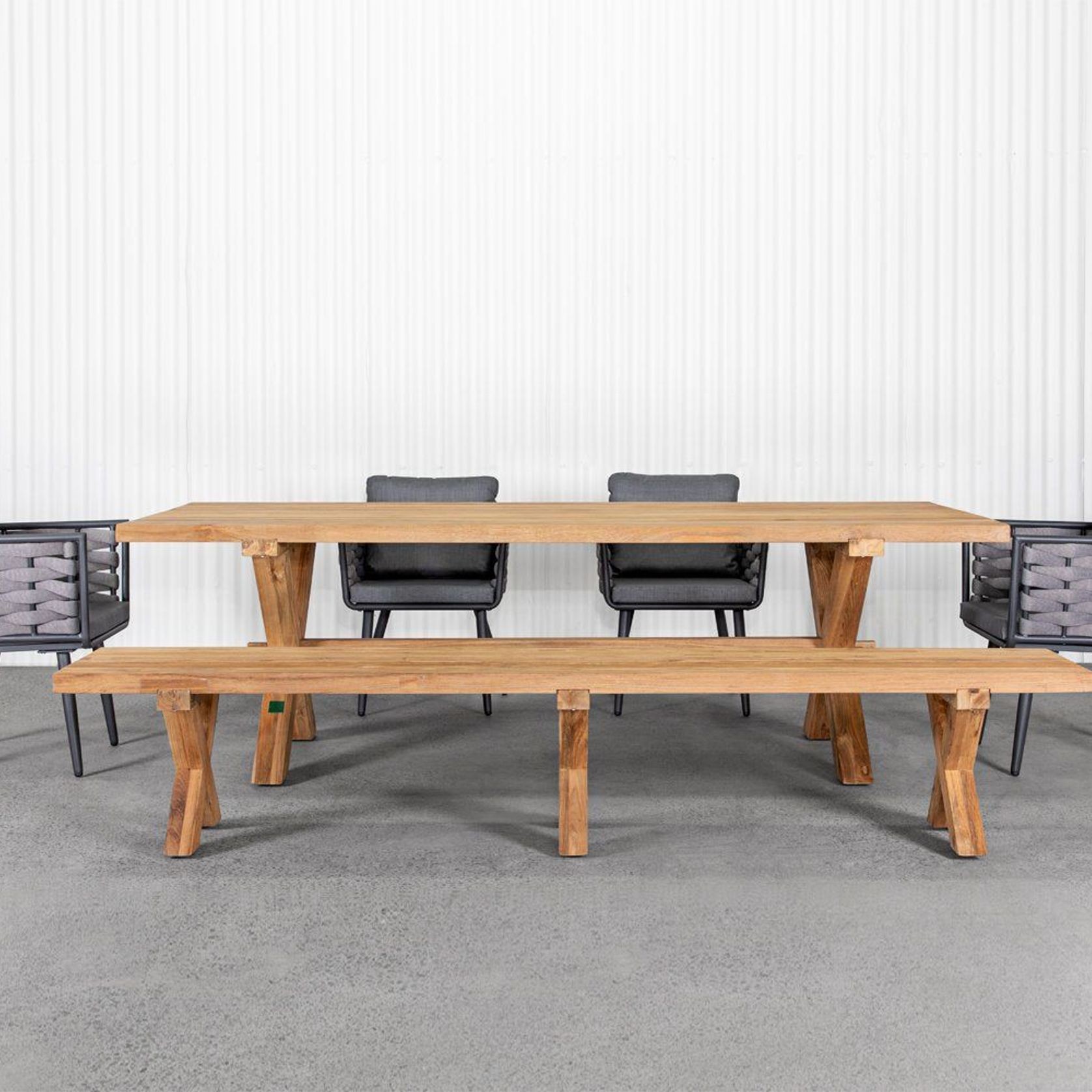 Sovereign Teak X-leg Table - 250 X 100cm gallery detail image