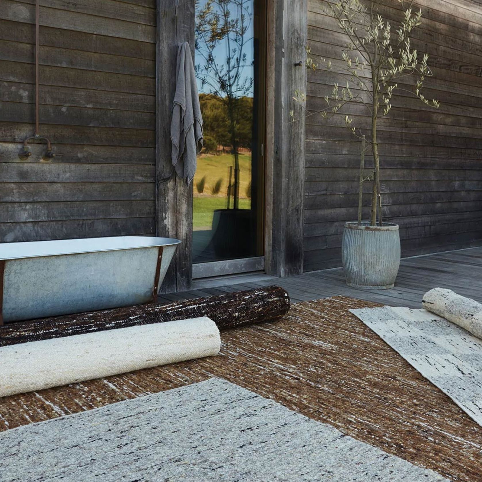 Tribe Home Flint Rug | Natural Undyed 100% Wool Rug gallery detail image