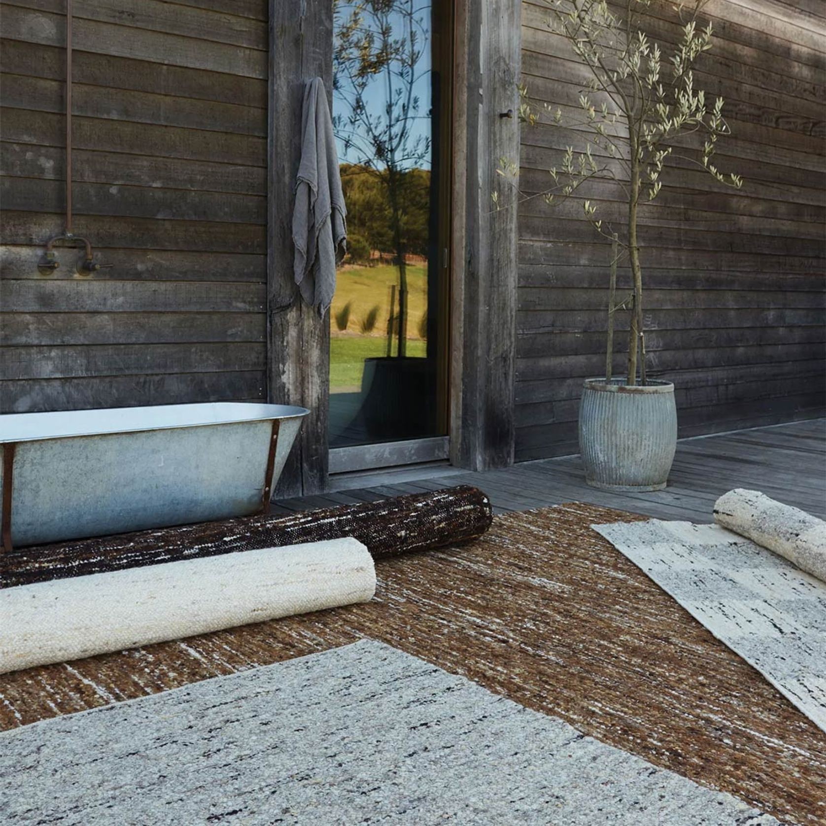 Tribe Home Birch Rug | Natural Undyed Wool Floor Rug gallery detail image