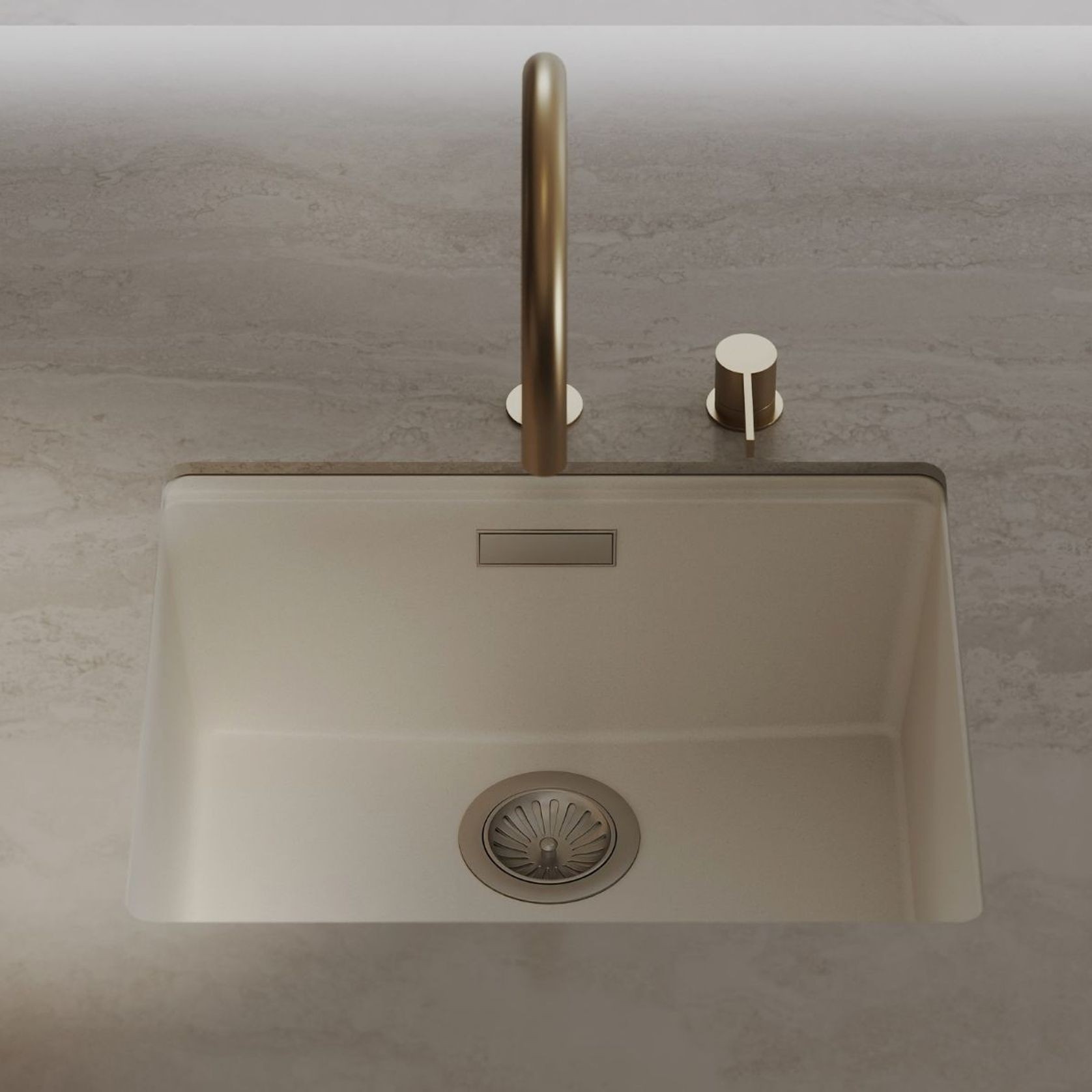 Una Composite 50 Single Sink Matt White gallery detail image