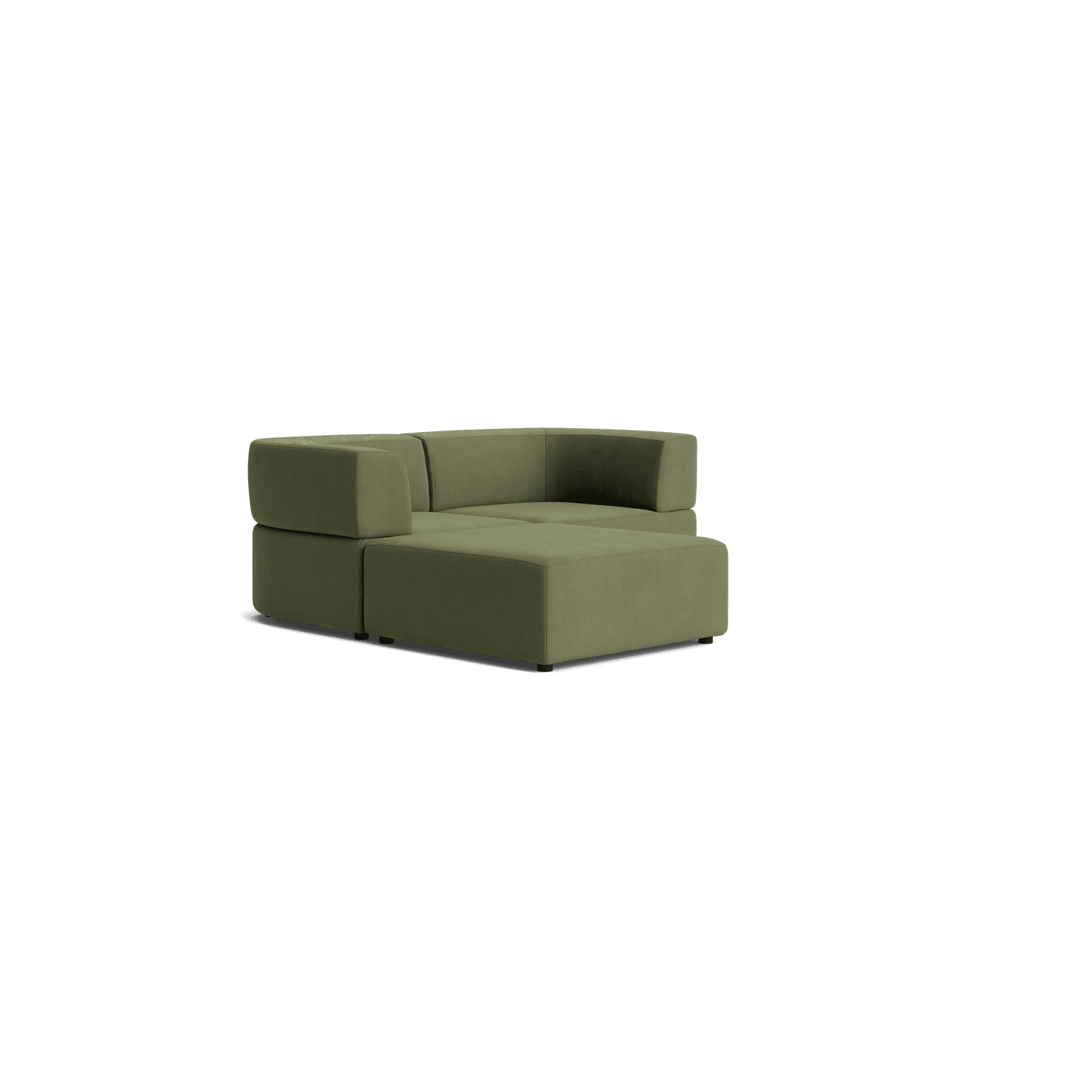 Stretch 3 Seater Chaise Sofa - Corduroy Forest gallery detail image