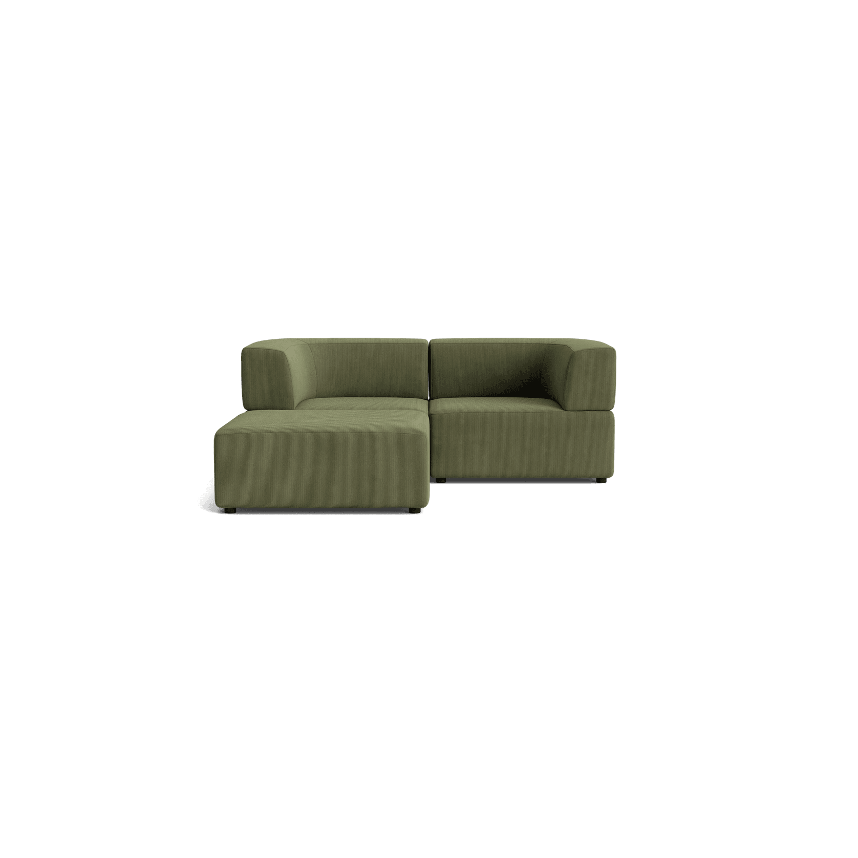 Stretch 3 Seater Chaise Sofa - Corduroy Forest gallery detail image