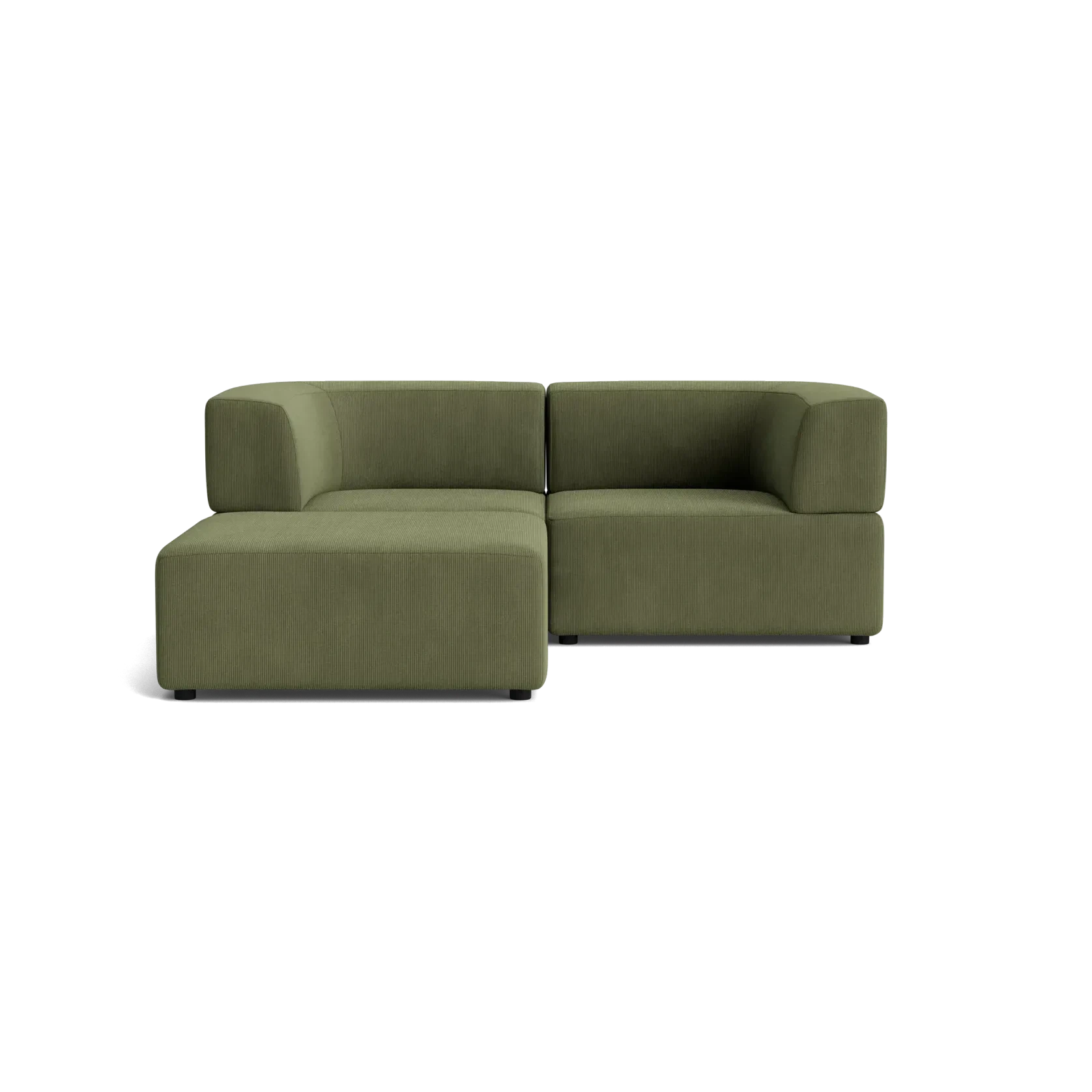 Stretch 3 Seater Chaise Sofa - Corduroy Forest gallery detail image