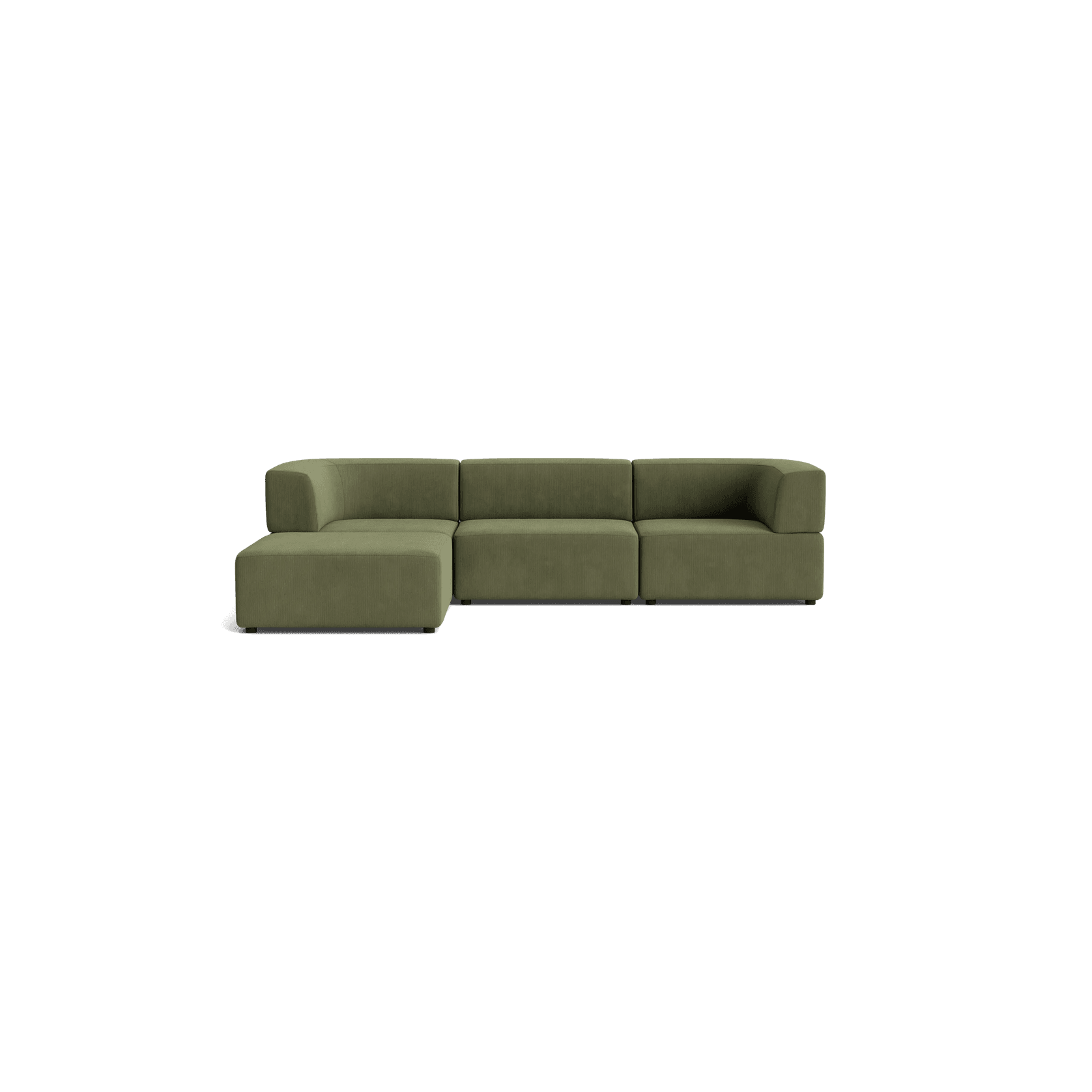 Stretch 4 Seater Chaise Sofa - Corduroy Forest gallery detail image