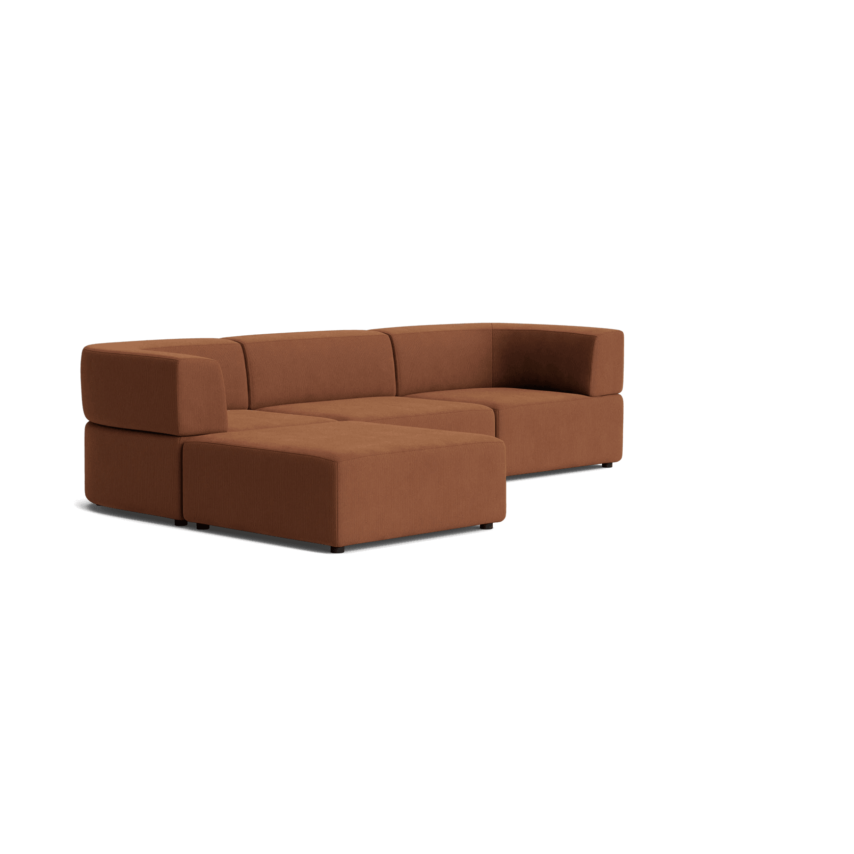 Stretch 4 Seater Chaise Sofa - Corduroy Cocoa gallery detail image