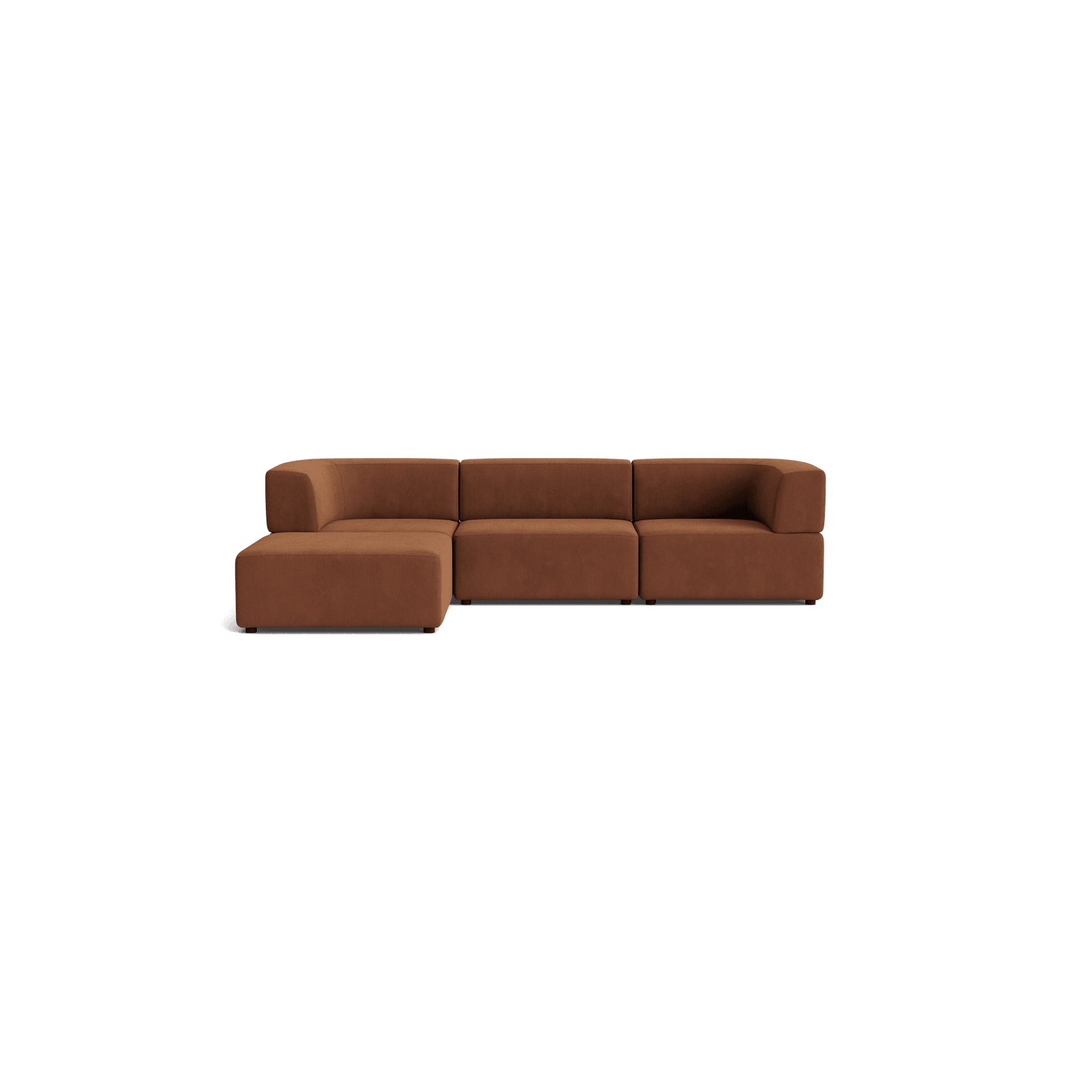 Stretch 4 Seater Chaise Sofa - Corduroy Cocoa gallery detail image