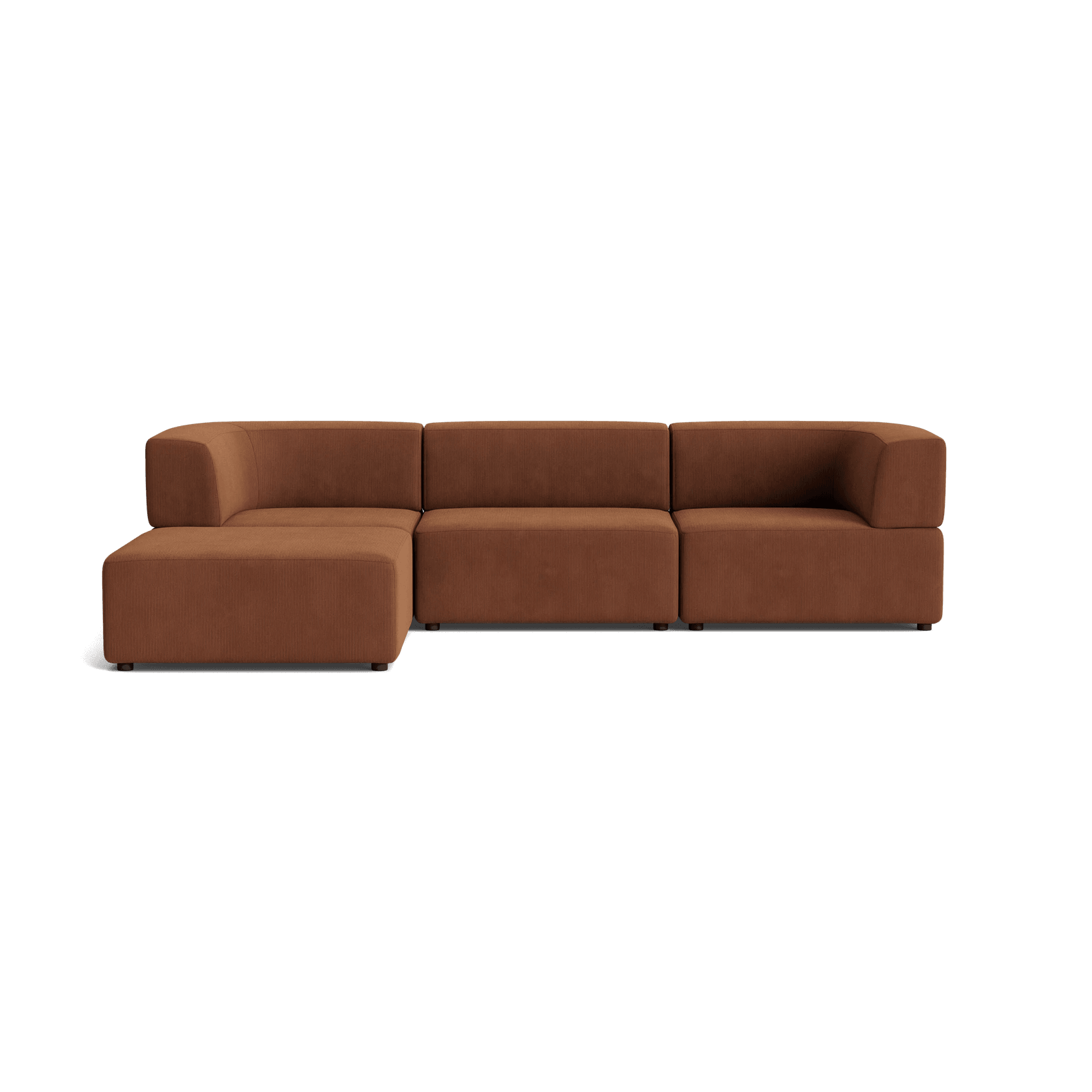 Stretch 4 Seater Chaise Sofa - Corduroy Cocoa gallery detail image