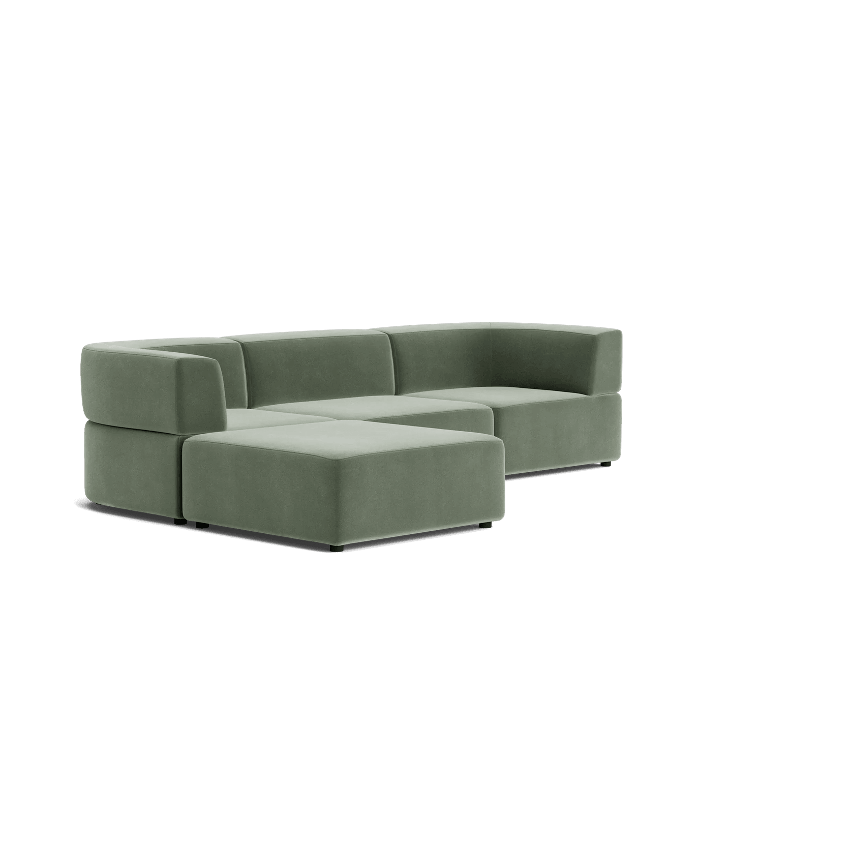 Stretch 4 Seater Chaise Sofa - Opal Ocean gallery detail image