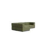 Stretch 4 Seater Open Chaise Sofa - Corduroy Forest gallery detail image