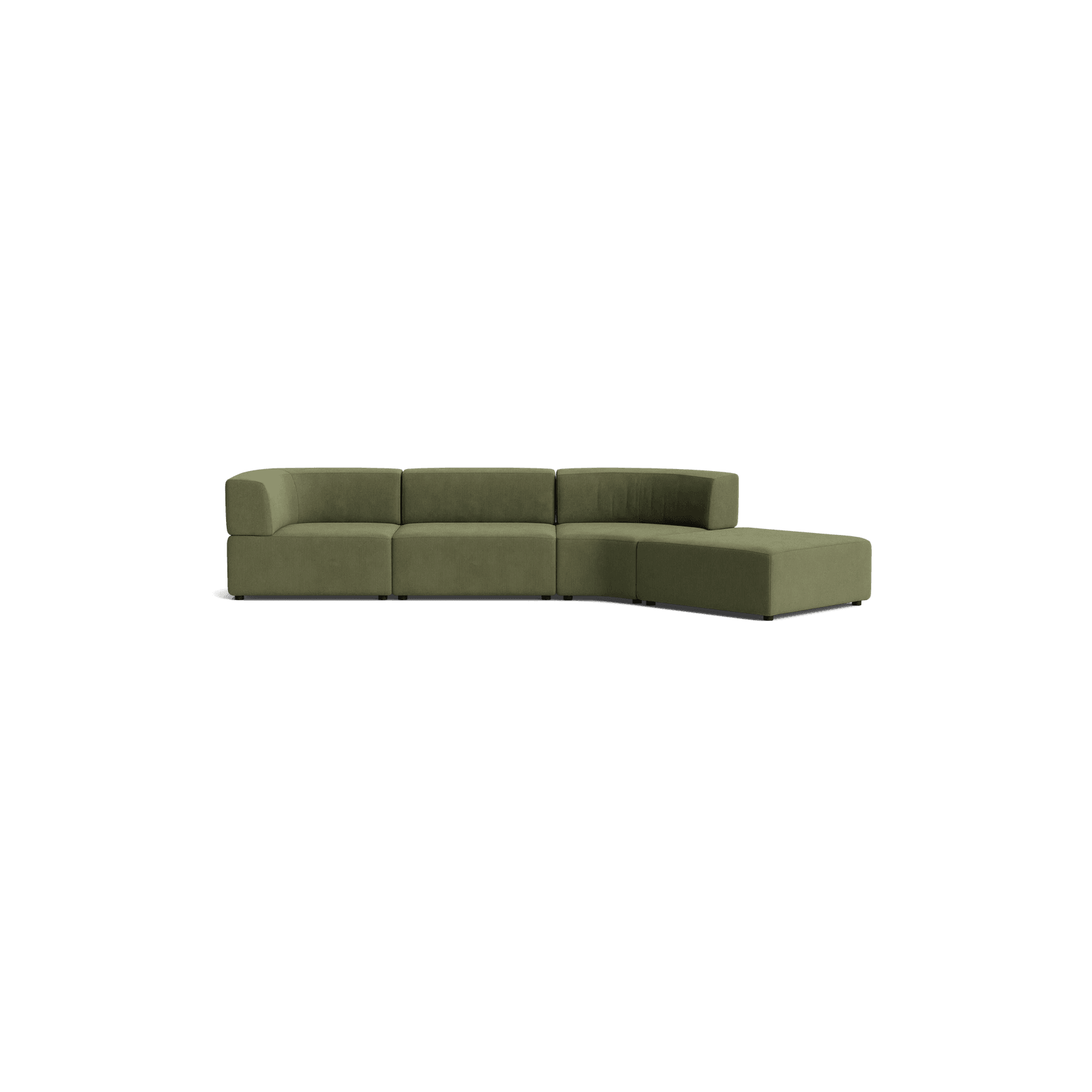 Stretch Open Angled Sofa - Corduroy Forest gallery detail image