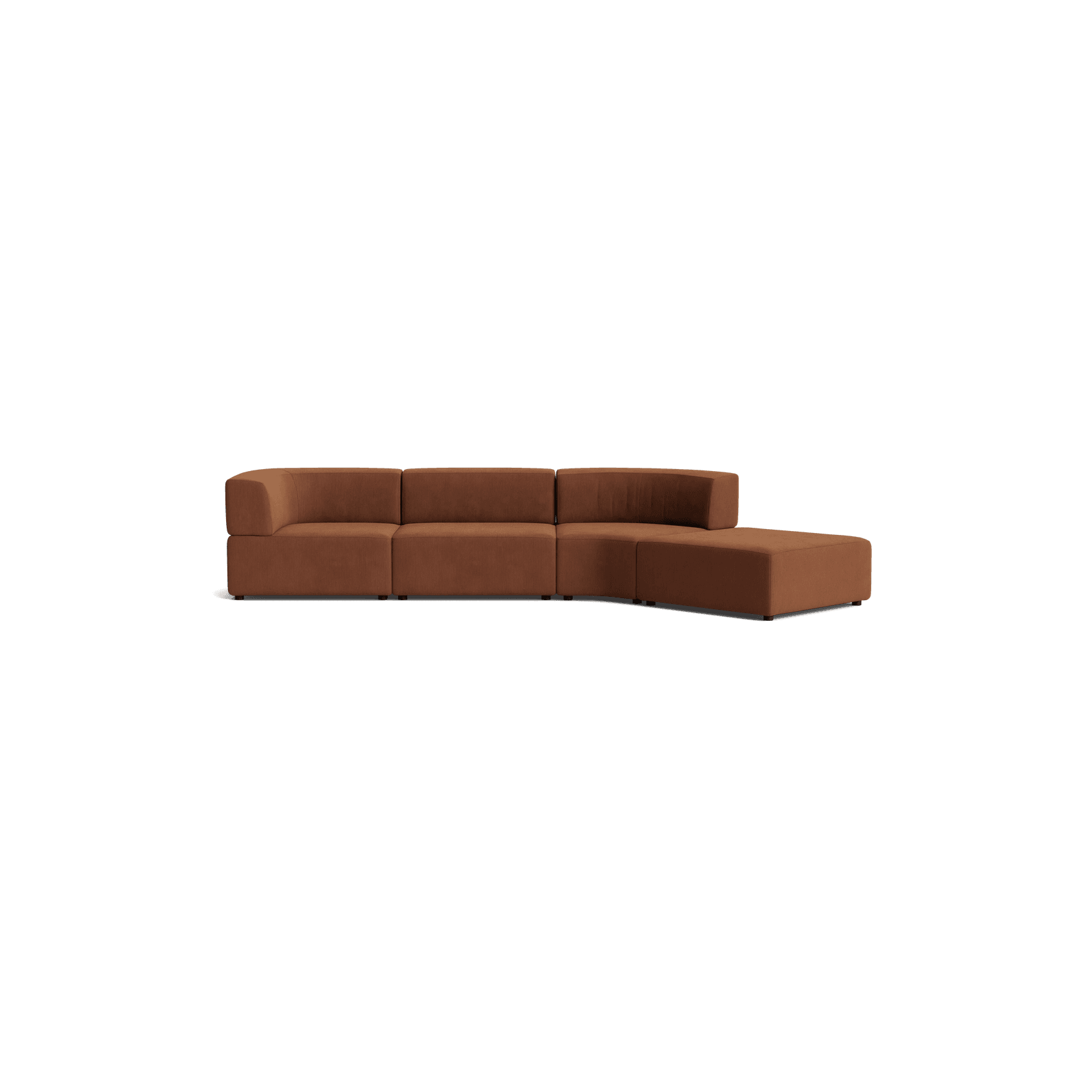 Stretch Open Angled Sofa - Corduroy Cocoa gallery detail image