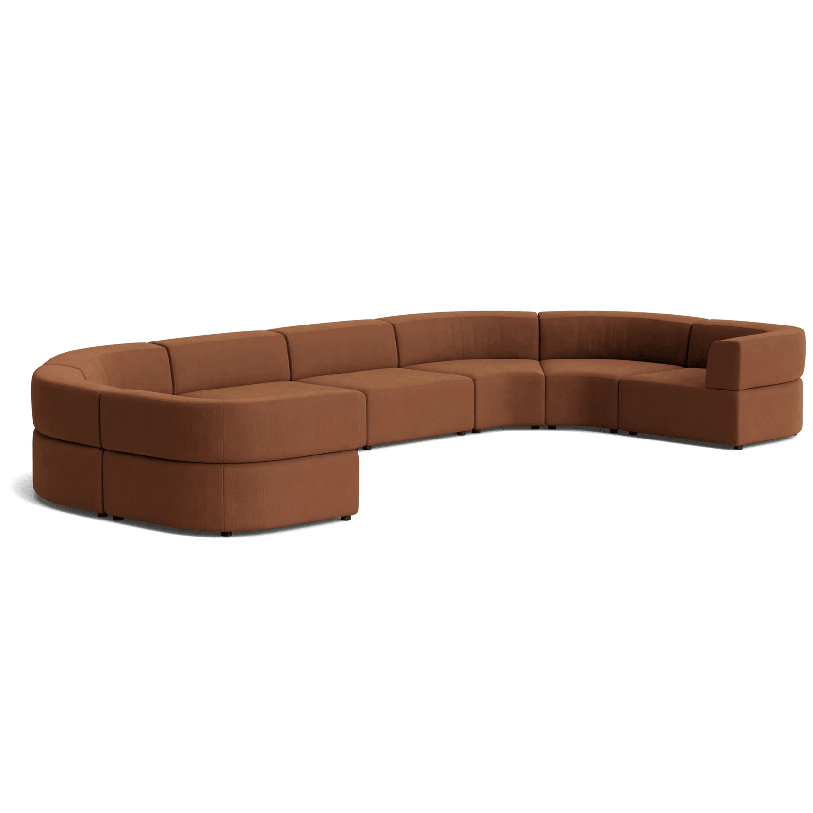 Stretch U Shape Modular Sofa - Corduroy Cocoa gallery detail image