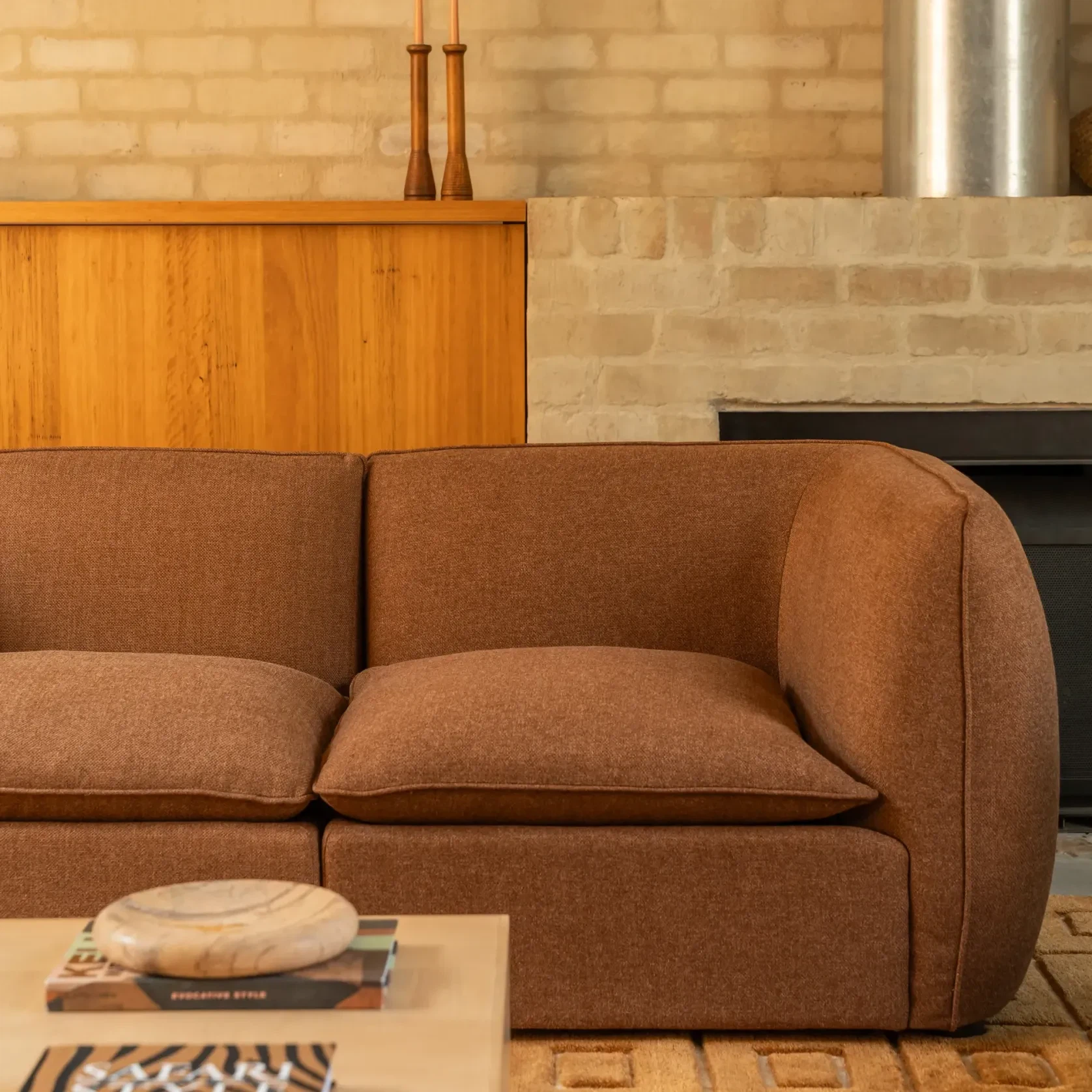 Muro 3 Seater Sofa - Fossil Chocolate gallery detail image