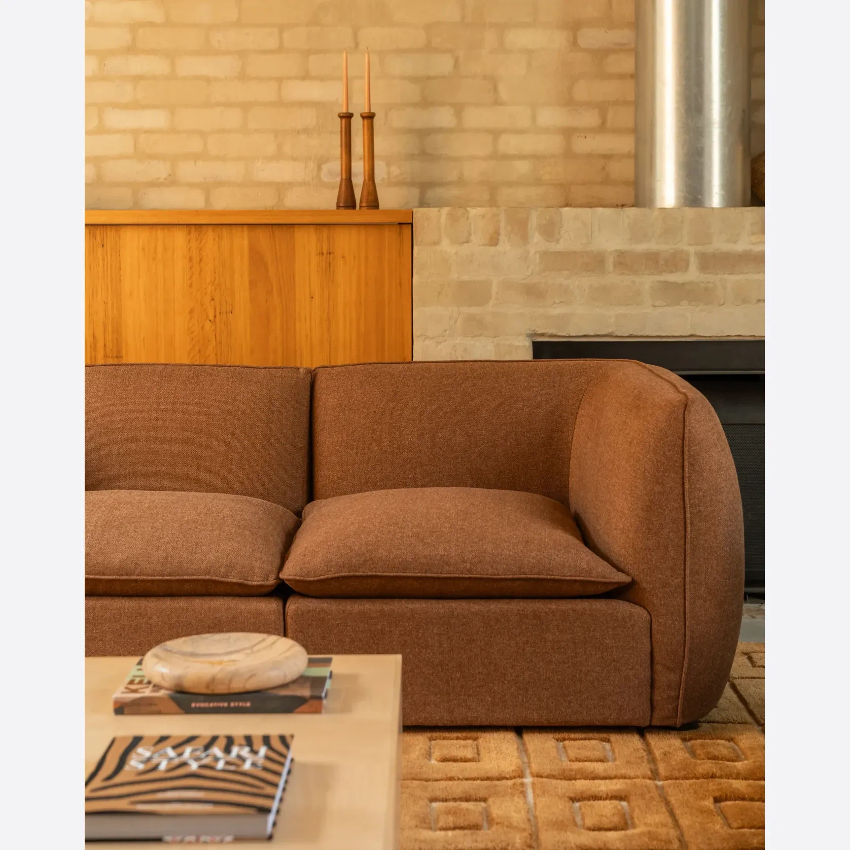 Muro 3 Seater Sofa - Fossil Chocolate gallery detail image