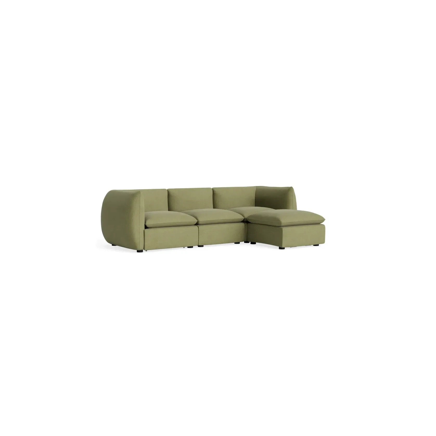 Muro 4 Seater Chaise Sofa - Fossil Eucalyptus gallery detail image