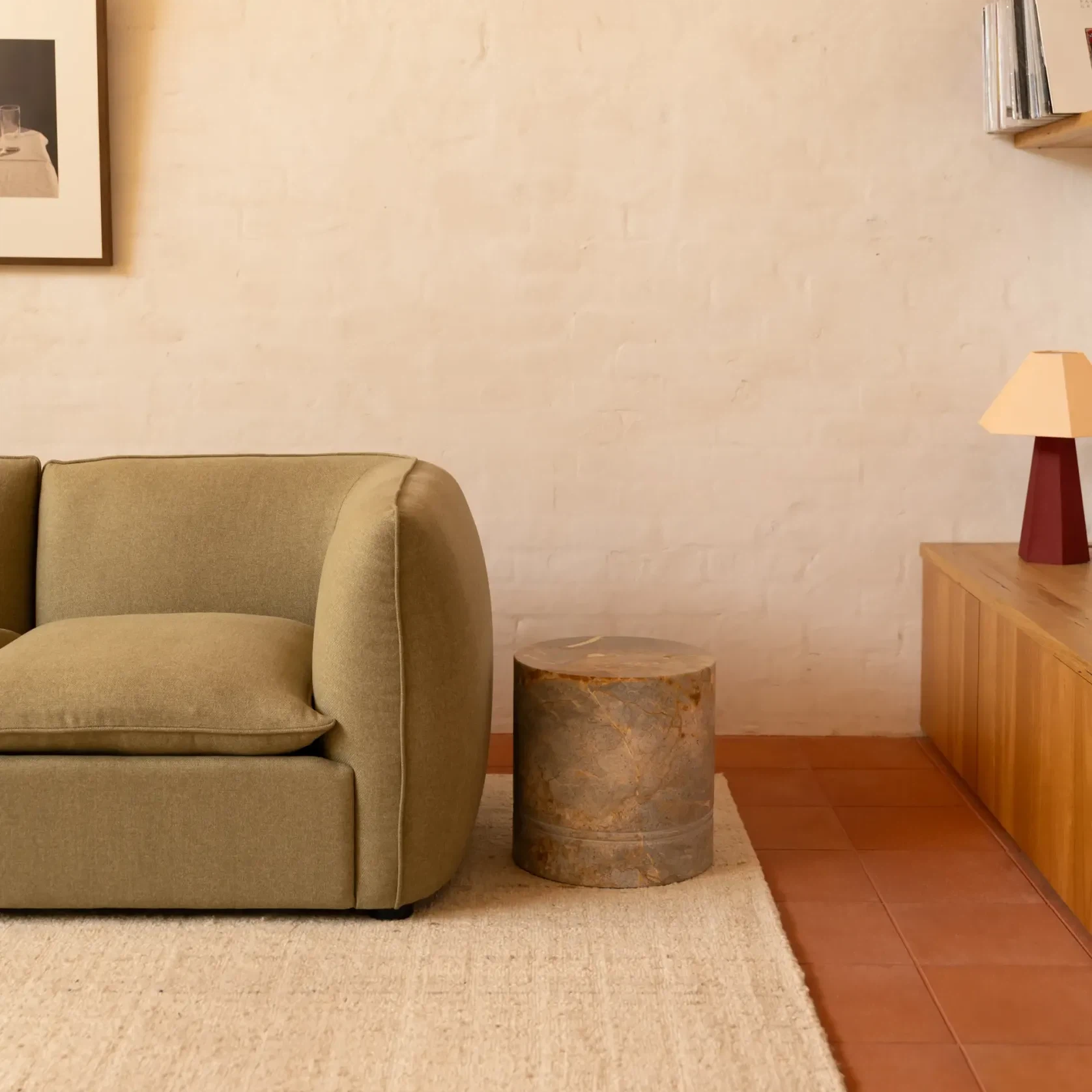 Muro 4 Seater Chaise Sofa - Fossil Eucalyptus gallery detail image
