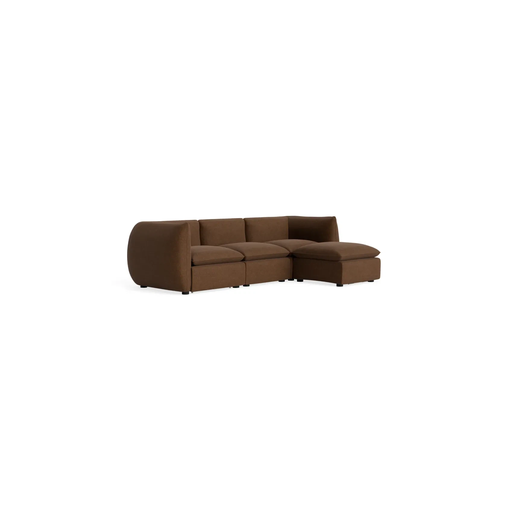 Muro 4 Seater Chaise Sofa - Fossil Chocolate gallery detail image