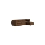 Muro 4 Seater Chaise Sofa - Fossil Chocolate gallery detail image