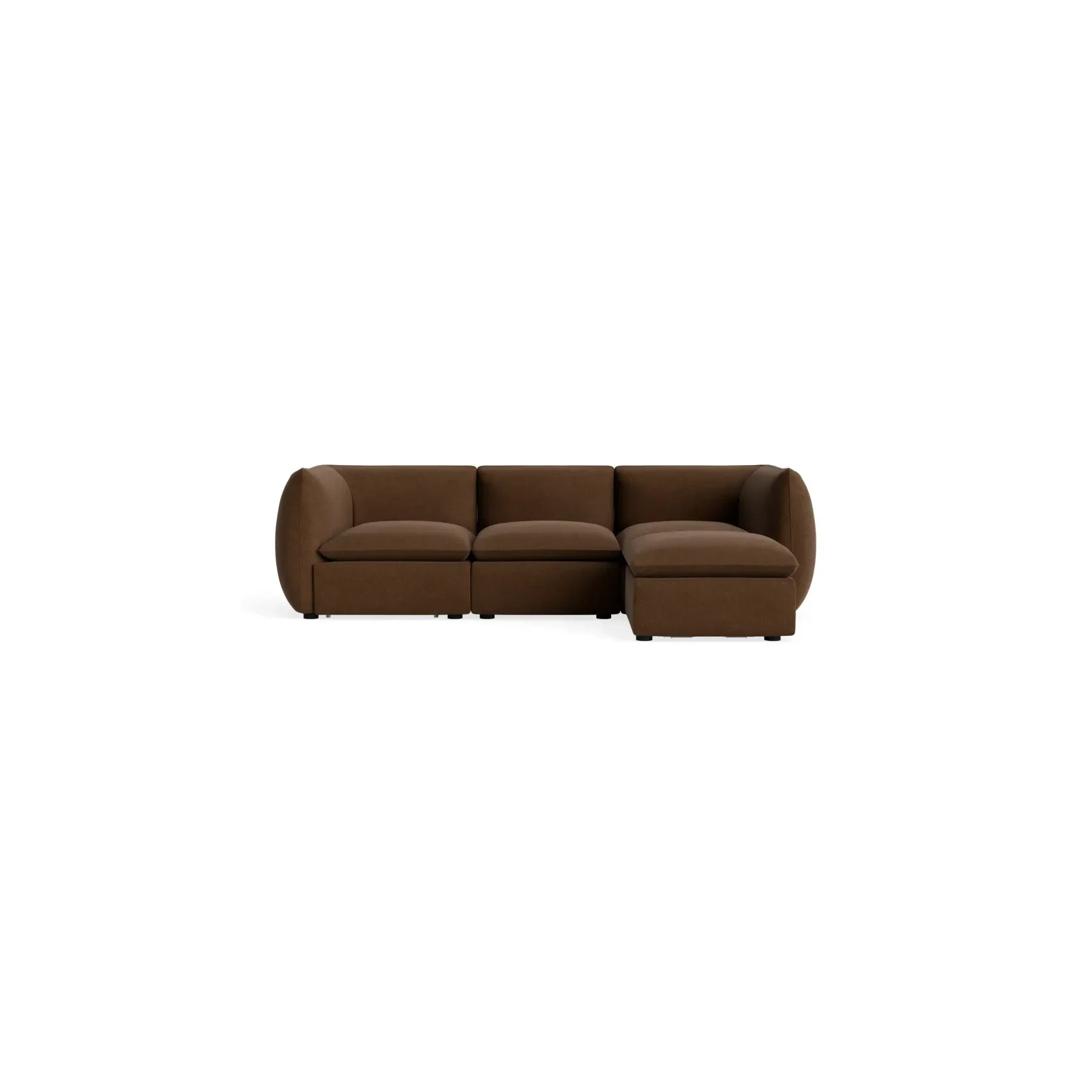 Muro 4 Seater Chaise Sofa - Fossil Chocolate gallery detail image