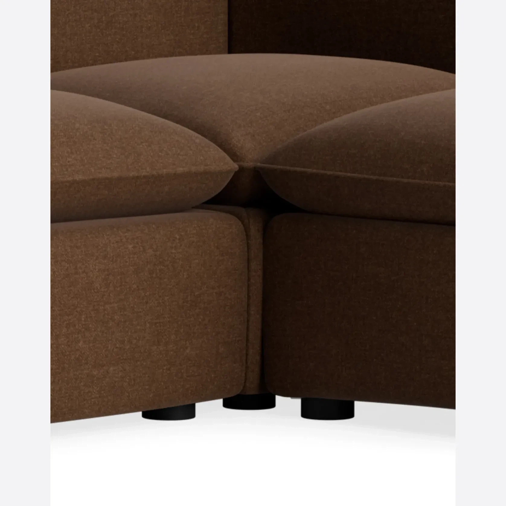 Muro 4 Seater Chaise Sofa - Fossil Chocolate gallery detail image