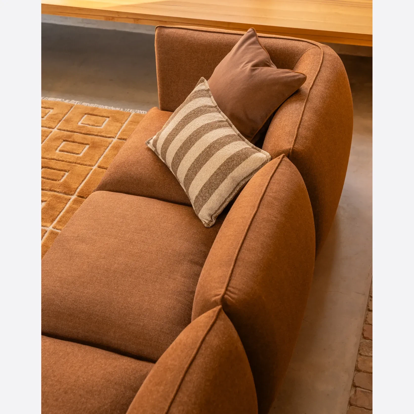 Muro 4 Seater Chaise Sofa - Fossil Chocolate gallery detail image