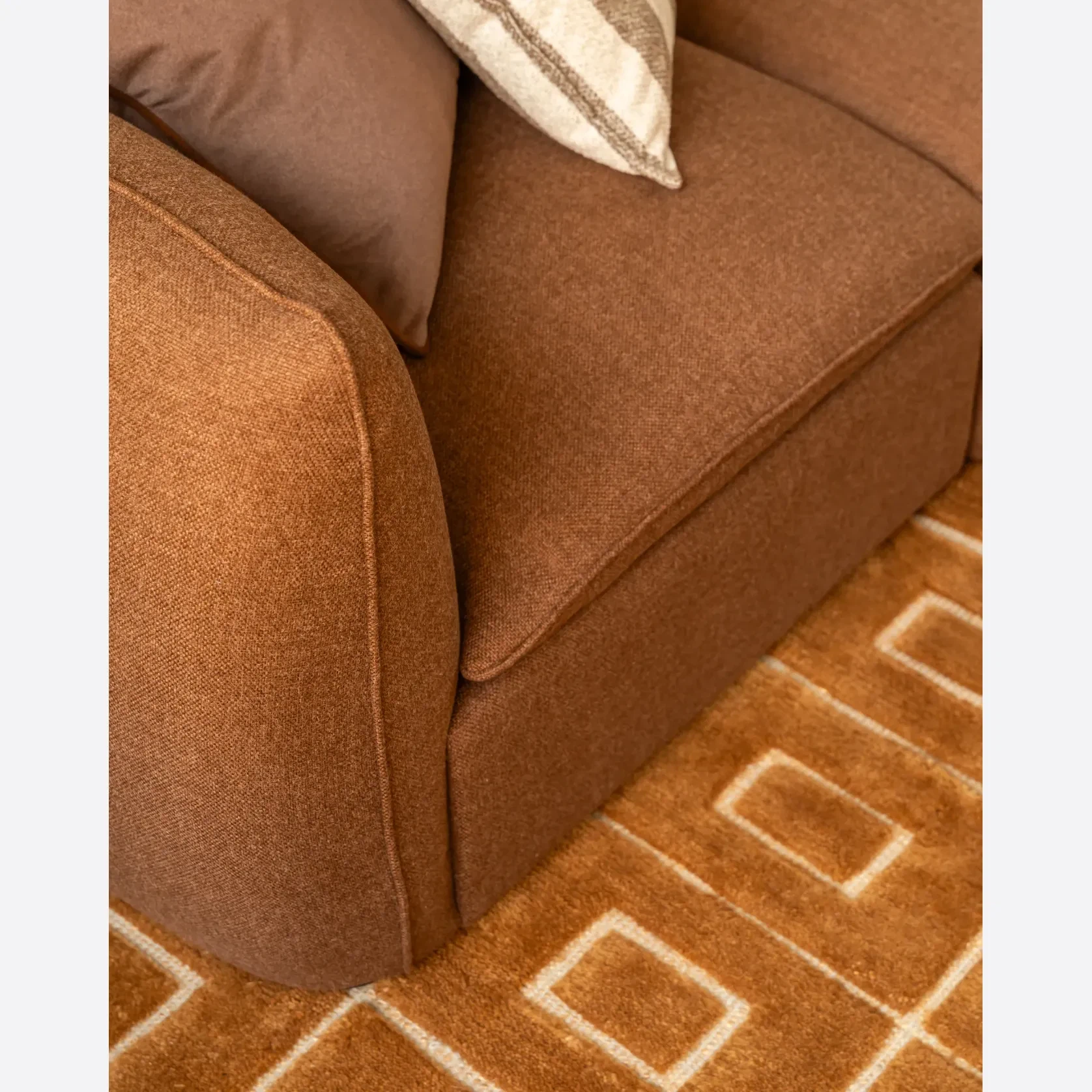 Muro 4 Seater Chaise Sofa - Fossil Chocolate gallery detail image