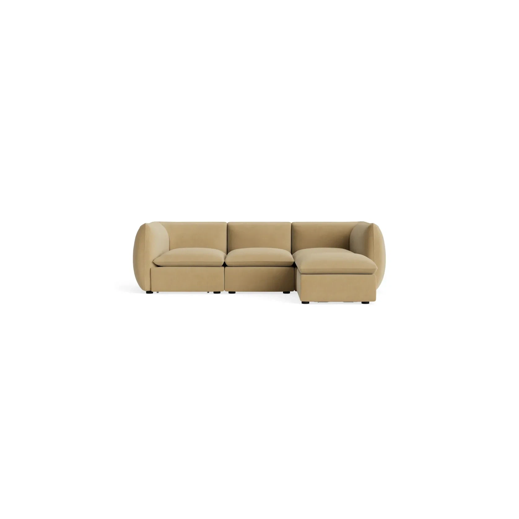 Muro 4 Seater Chaise Sofa - Silas Honey gallery detail image