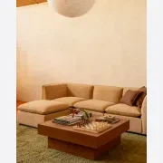 Muro 4 Seater Chaise Sofa - Silas Honey gallery detail image