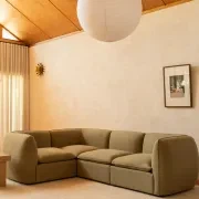 Muro Closed Chaise Sofa - Fossil Eucalyptus gallery detail image