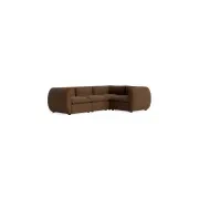 Muro Closed Chaise Sofa - Fossil Chocolate gallery detail image