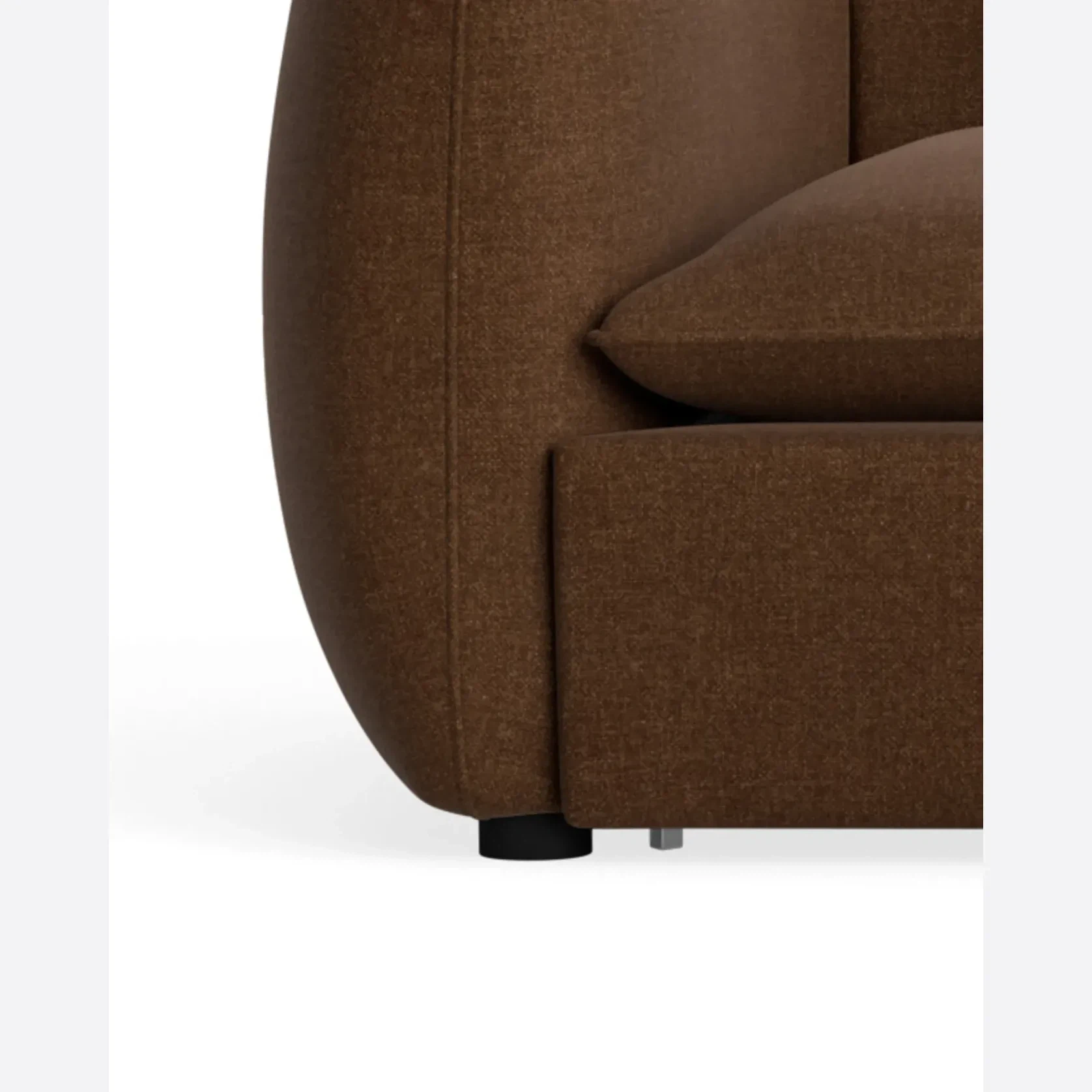 Muro Closed Chaise Sofa - Fossil Chocolate gallery detail image