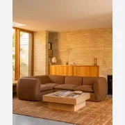 Muro Closed Chaise Sofa - Fossil Chocolate gallery detail image
