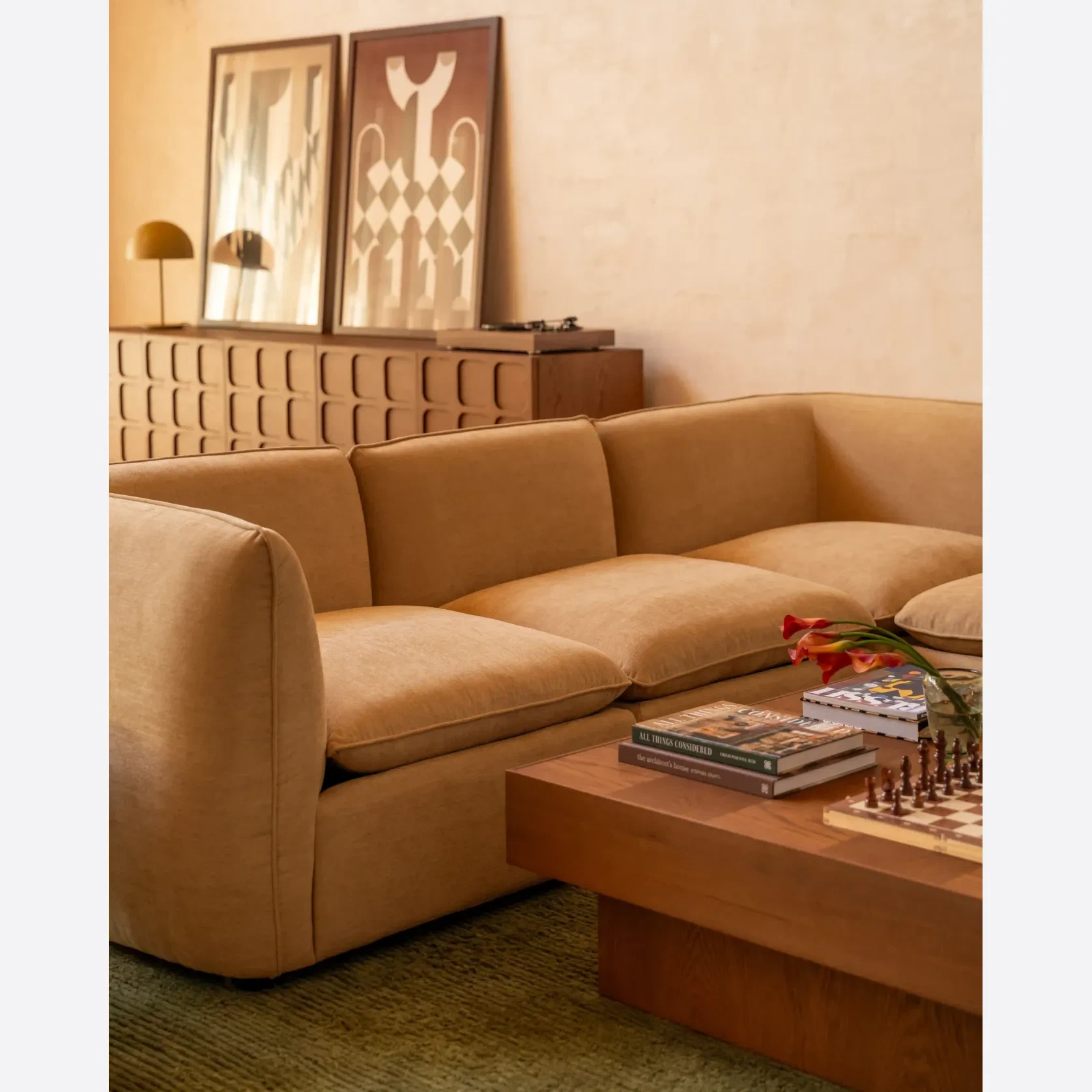 Muro Large Corner Sofa - Silas Honey gallery detail image