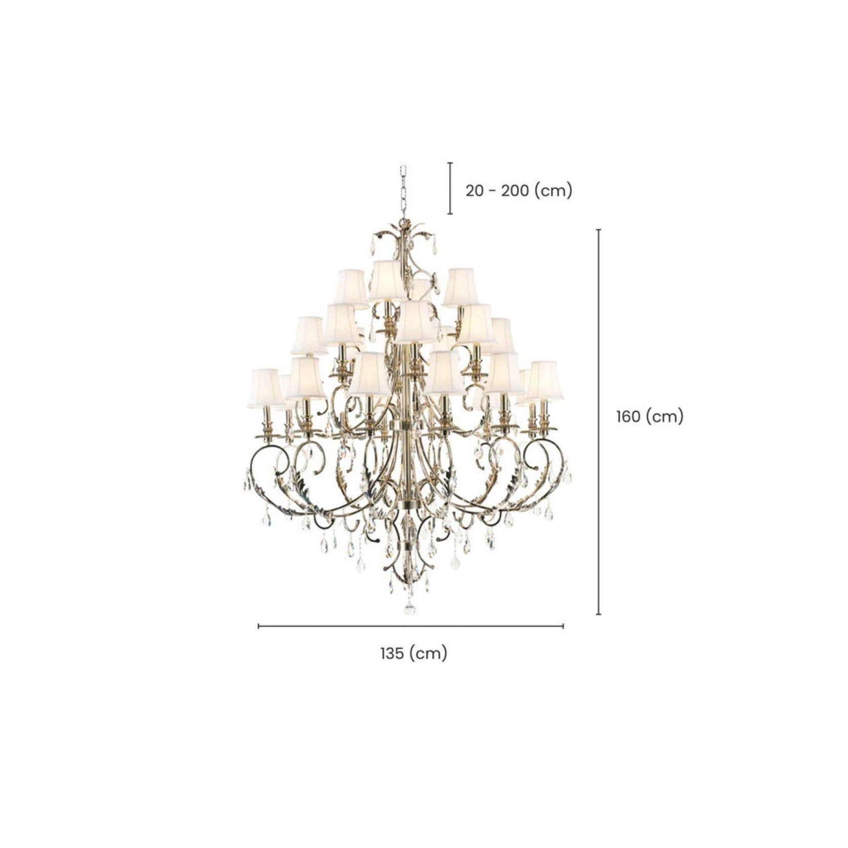 ARIA - Hampton 24 Arm Chandelier - Brass gallery detail image