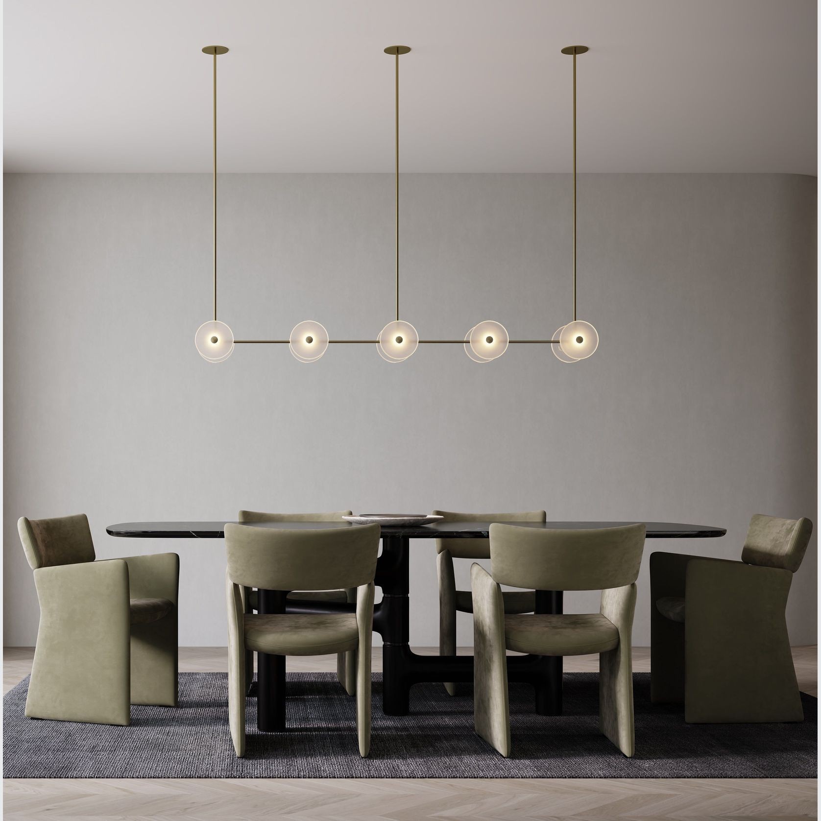 Coral Linear Rod Pendant (Ten Coral Pieces) gallery detail image