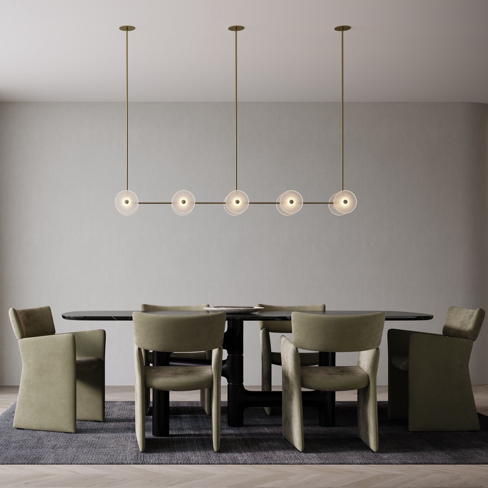 Coral Linear Rod Pendant (Ten Coral Pieces) gallery detail image