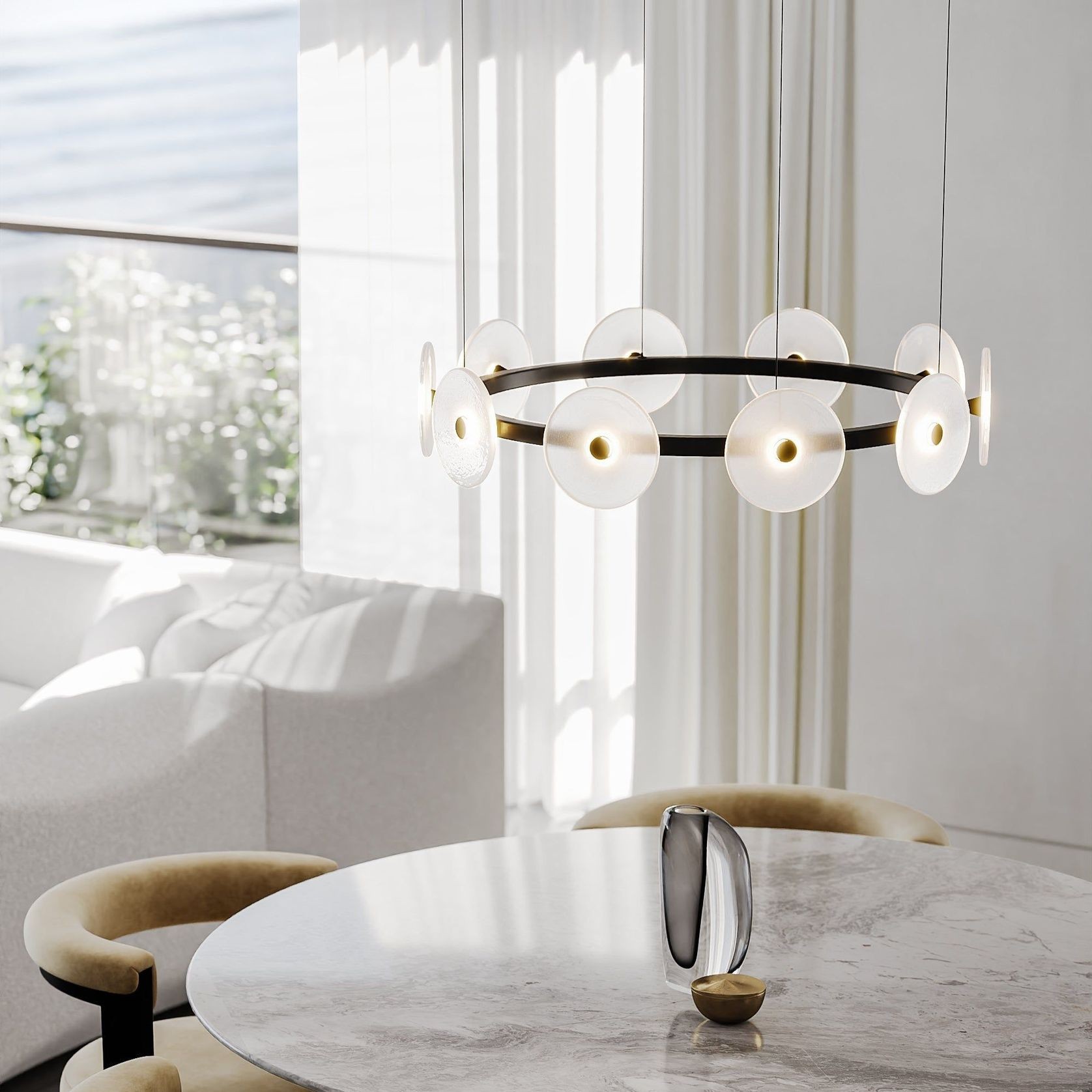 Coral Ring Pendant (10) - Clear Glass gallery detail image