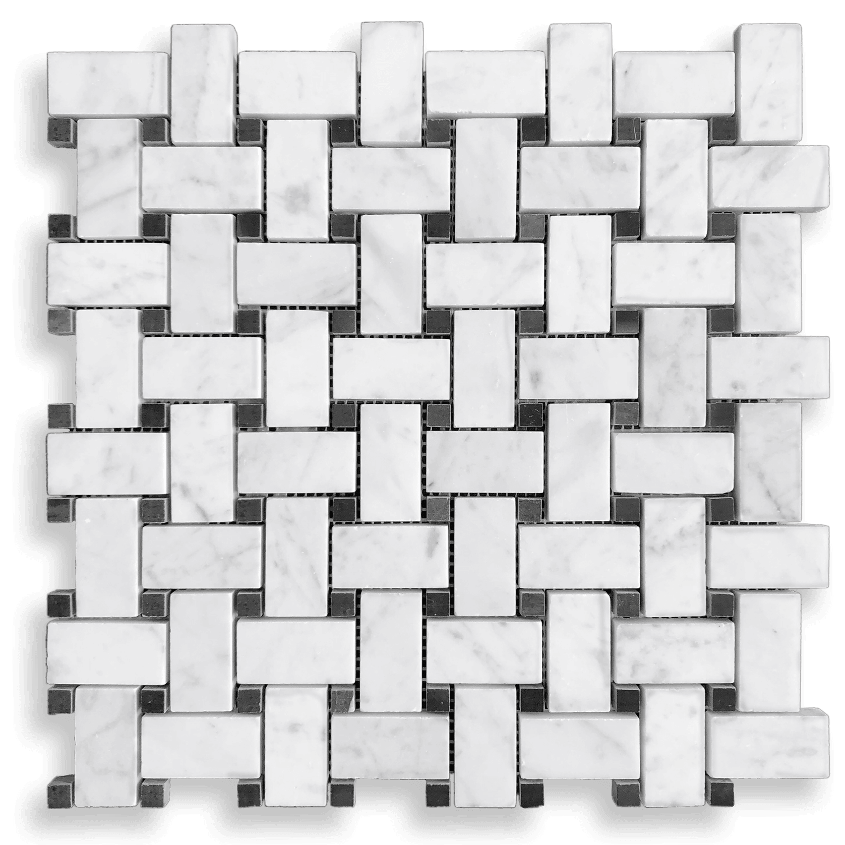 Basketweave, Carrara & Nero Marquina Honed gallery detail image