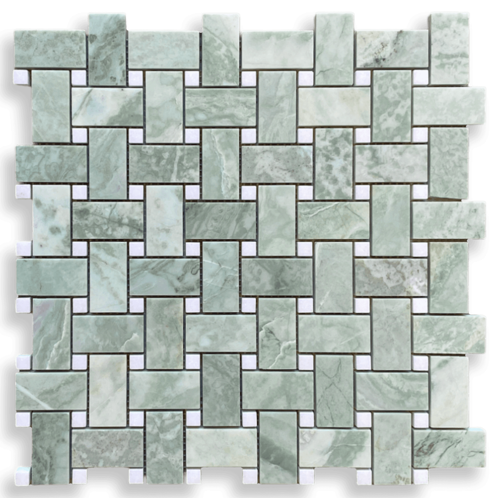 Basketweave,Mente and Thassos Marble Honed gallery detail image