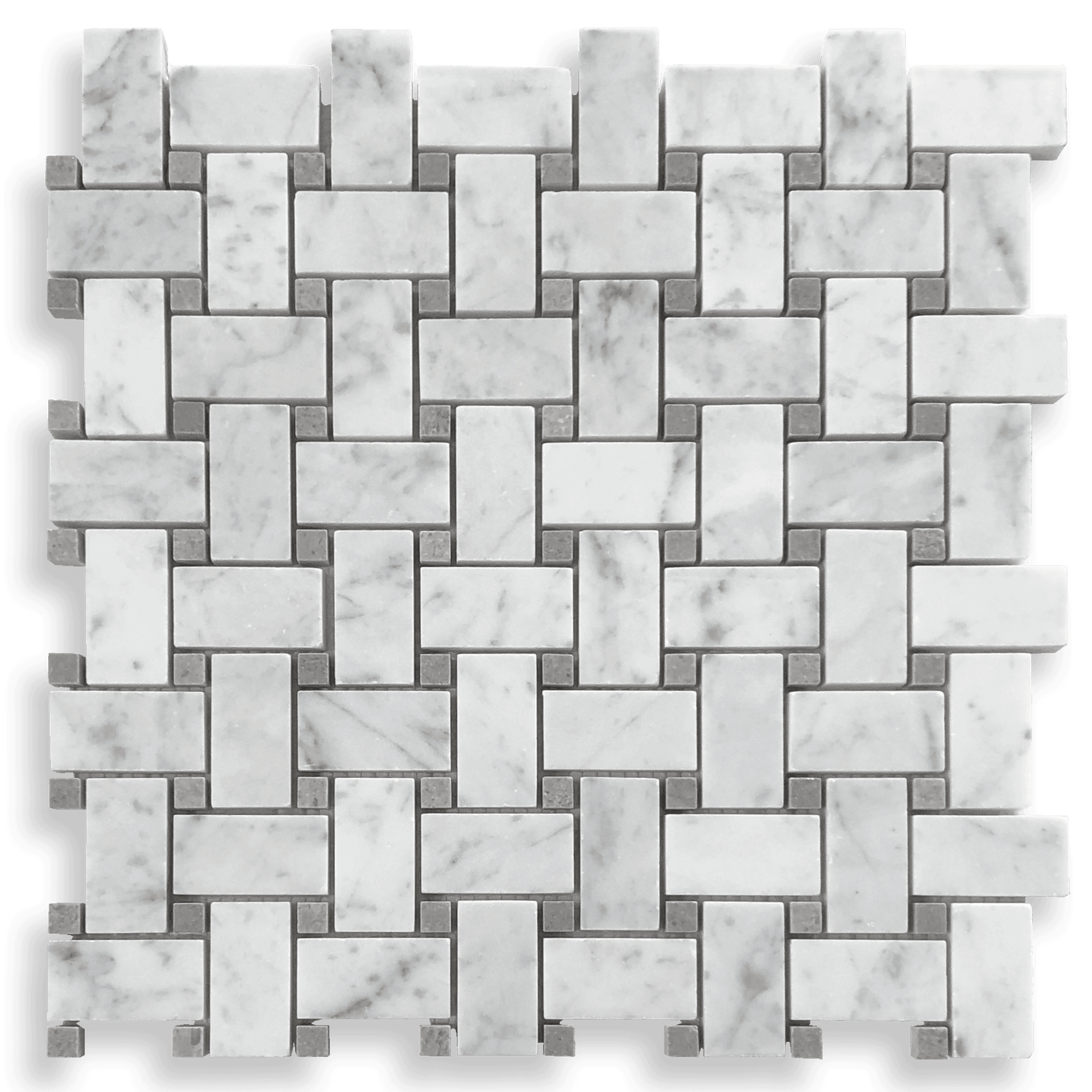 Basketweave, Carrara/Grey Marble Honed gallery detail image