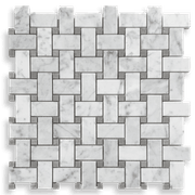 Basketweave, Carrara/Grey Marble Honed gallery detail image