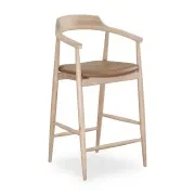Profile Bar Stool 65cm - Oak / Tan Leather gallery detail image