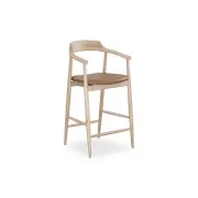 Profile Bar Stool 65cm - Oak / Tan Leather gallery detail image