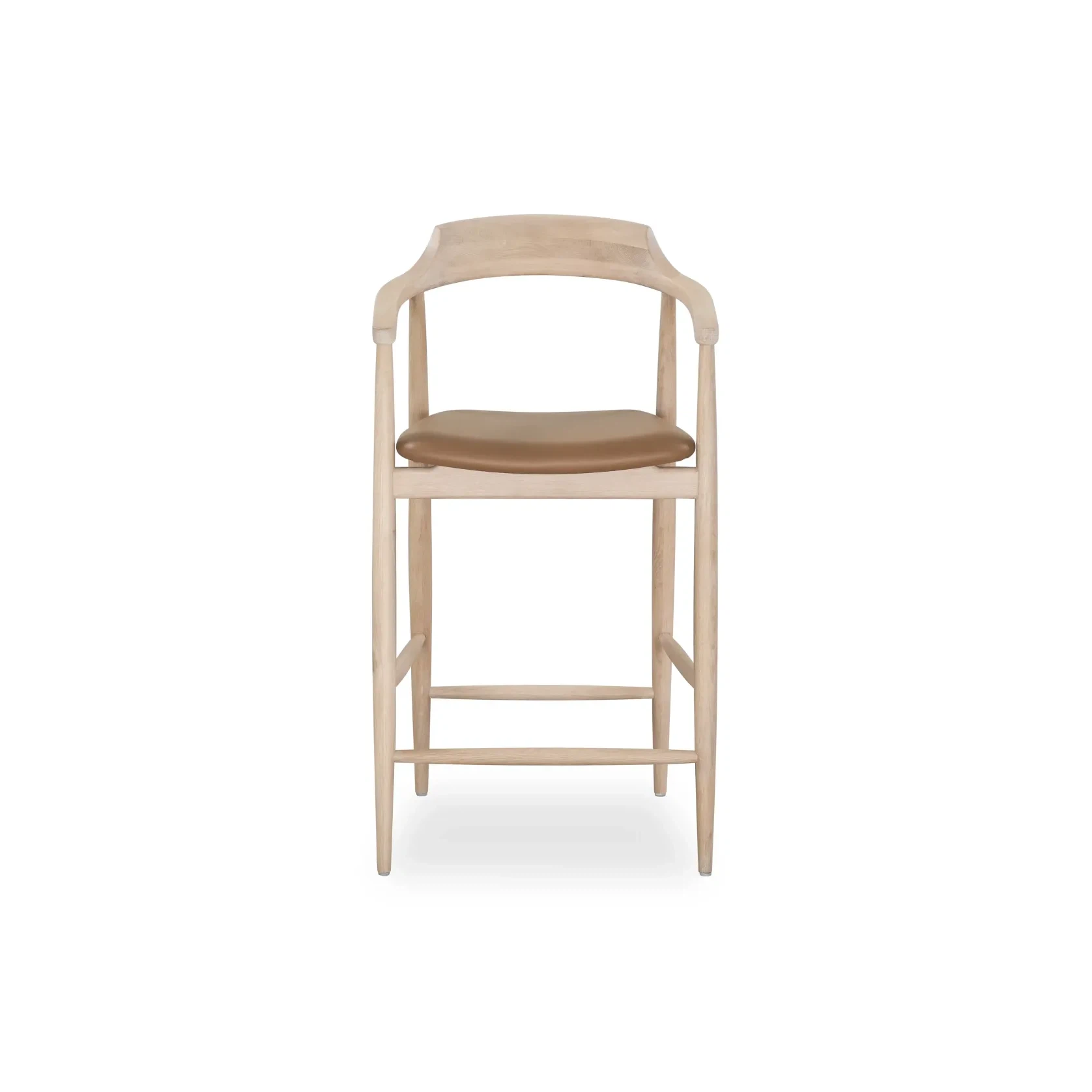 Profile Bar Stool 65cm - Oak / Tan Leather gallery detail image